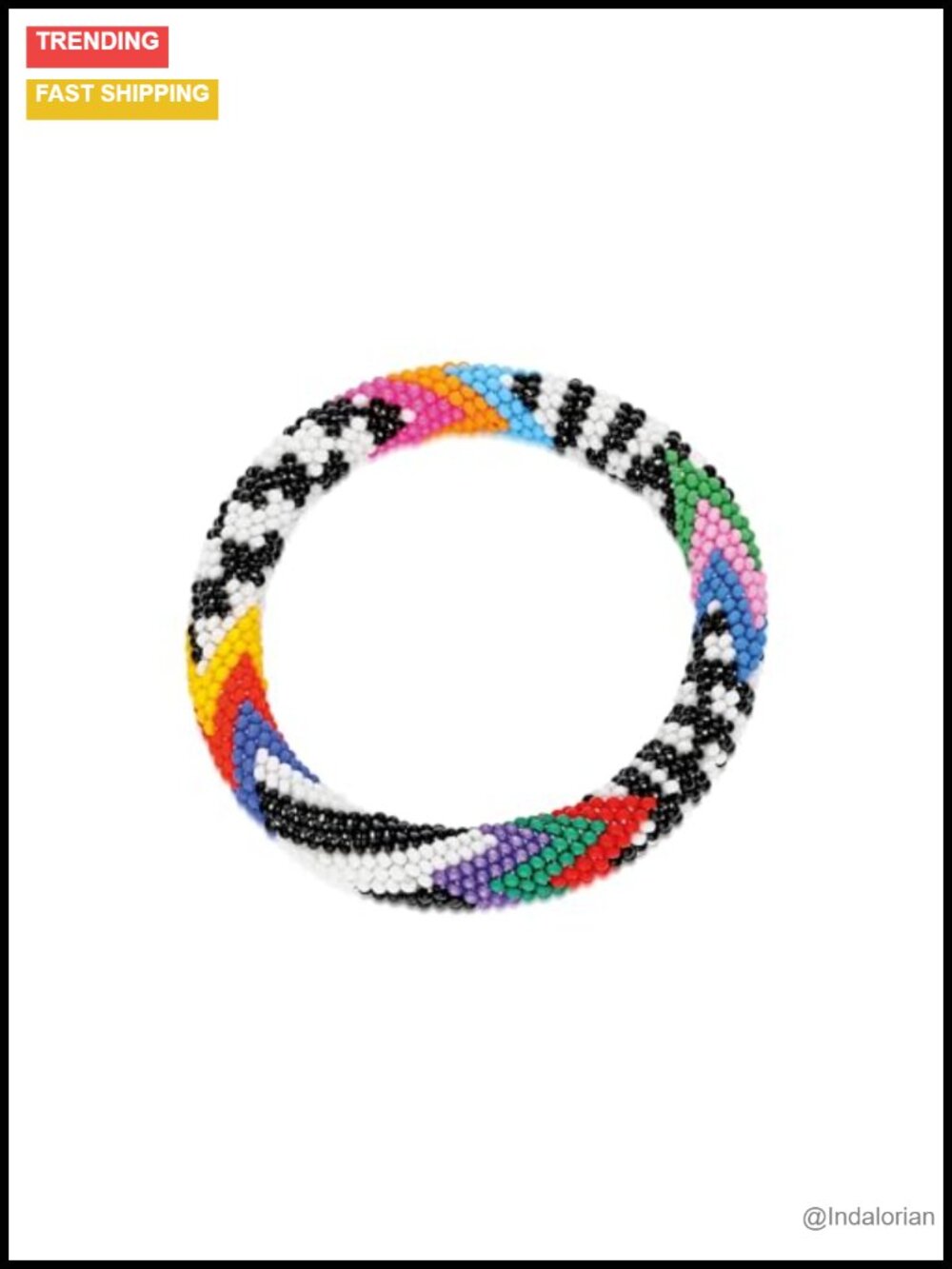 Handmade Seed Bead Evil Eye Bangle Bracelet Bohemian Stackable Boho Beach